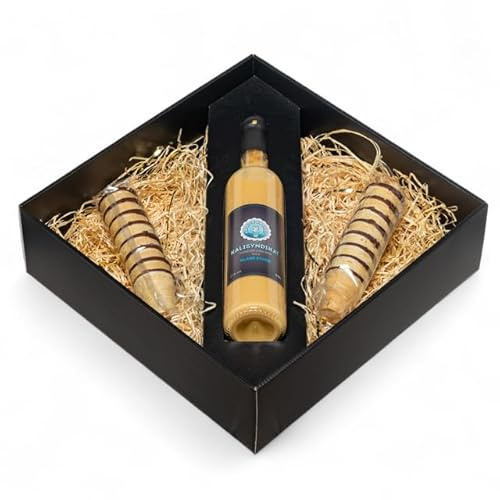 Kalisyndikat Eierlikör Klare Synde Geschenkbox 0,5 L - Minz-Eierlikör mit Waffelröllchen - Sommer Geschenk für Dessert & Hausbar