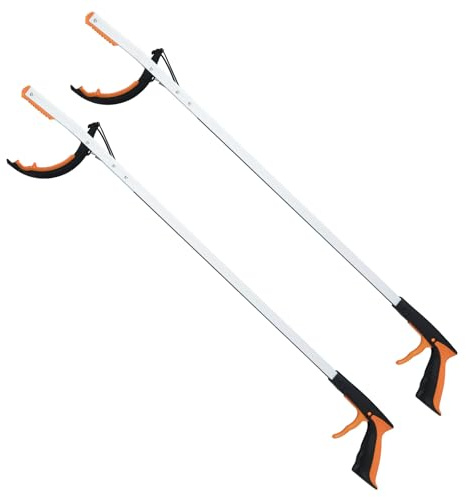 COSTWAY Pince de Préhension 88 CM en Aluminium (2) | Outil de Ramassage Extra-Long, Léger & Pratique pour Personnes Âgées, Corbeille et Déchets de Jardin