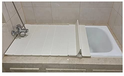 LANRUEU Blanc PVC Pliant Ponts De Baignoire Étanche À La Poussière Couverture, D'isolation, 0,6cm D'épaisseur Accessoires, 22 Taille(70x105x0.6cm)