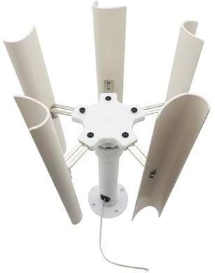 Generatore eolico verticale a cinque pale, modello trifase, generatore a magnete permanente senza spazzole, mulino a vento a bassa velocità, portatile, for esterni per principianti uso fai da te