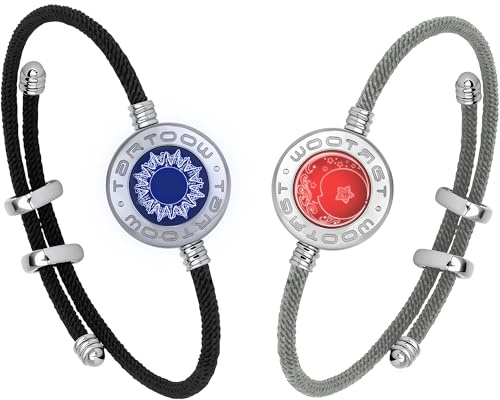 tartoow Long Distance Touch Vibration Armbänder Geschenke für Fernbeziehungen Für Freundin und Freund Liebesarmbänder für Paare Bluetooth M001 S So01 S Lu08