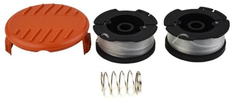 EasyByMall Kit de capuchon de bobine et fil de rechange pour débroussailleuse Black+Decker GLC3630L, GLC3630L20, GLC3000, GLC2500 Series - Auto-Feed, Plastique