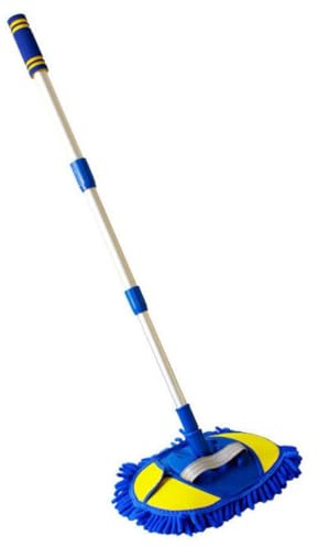 Cabilock Brosse Télescopique de Nettoyage Voiture en Microfibre Chenille, Manche en Alliage D'aluminium Réglable 3 Sections, Serpillière Absorbante sans Peluche pour Entretien Extérieur