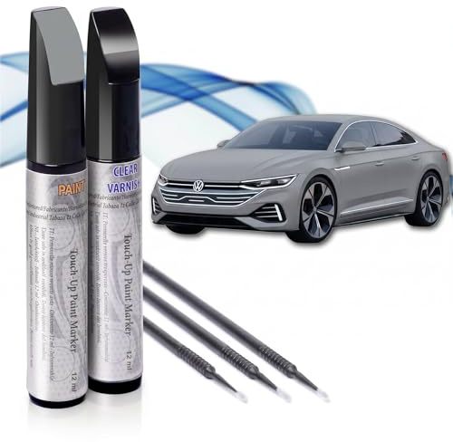 Asturcolor Reparador Arañazos Coche, Bolígrafo Repara arañazos, 2 Piezas Pintura Retoque compatible con vehículos Volkswagen con Base + Laca, Fabricado en España (LY7C GRIS NARDO)