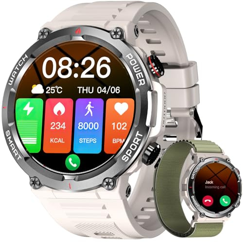 Blackview Smartwatch Uomo Donna, Orologio Intelligente Fitness con Chiamate Bluetooth,1.39 Militari Smart Watch Tracker Attività con 100 Modalità Sportive per Cardiofrequenzimetro,SpO2, Android iOS