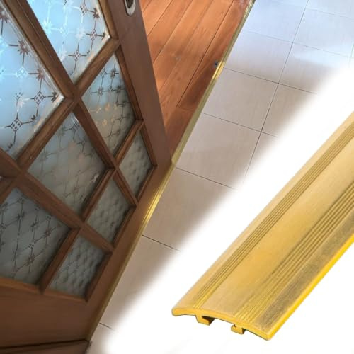 Profilo di Transizione Pavimento Profilo di Transizione Antiscivolo in Ottone per Piastrelle su Legno, Profilo di Raccordo Curvo per Pavimenti Irregolari, Riduttore per Soglia