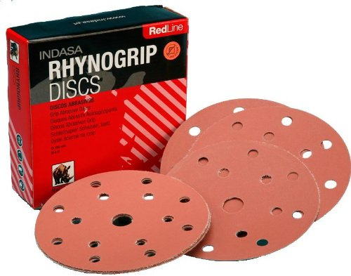 Rhynogrip RedLine P2000 Abrasive Discs - Nylon Grip Backing System, 150mm, 15-Hole