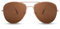 Cheapass Sonnenbrille Damen Herren Gold Braun Getönt UV-400 Flieger Metall
