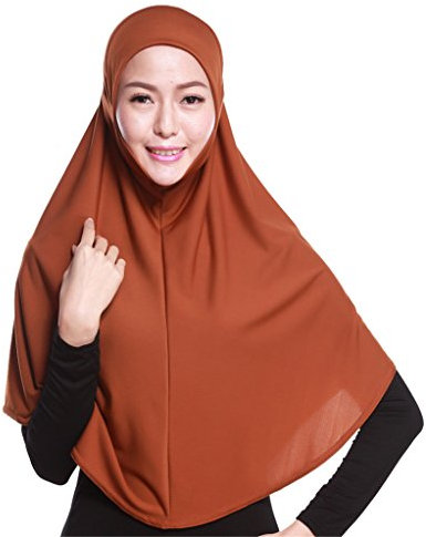 GladThink Frauen-moslemisches Hijab-Schal mit mehr Farben Braun