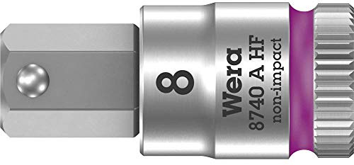 Wera 05003339001 8740 A HF Zyklop Bitnuss mit 1/4-Antrieb mit Haltefunktion, 8.0 x 28 mm, Pink