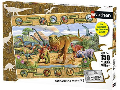 Nathan 86836 Puzzle – Die Arten von Dinosaurier – 150 teilig
