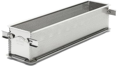 de Buyer - rechteckige aufklappbare Backform GEOFORME aus perforiertem Edelstahl -35x7x7,5 cm - 3210.35
