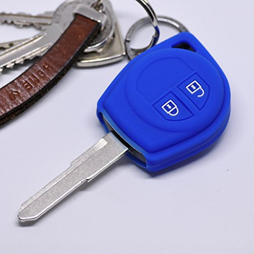 Soft Case Schutz Hülle Auto Schlüssel für Suzuki Swift SX4 Vitara JIMNY Funkschlüssel/Farbe Blau