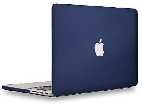 UESWILL Funda rígida mate suave compatible con MacBook Pro (Retina, 13 pulgadas, principios de 2015/2014/2013/finales de 2012), modelo A1502/A1425, sin USB-C, sin CD-ROM, azul marino