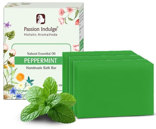 Passion Indulge Natural Handmade Peppermint Soap Pack of 1 (3 Soap, 100 Gram)