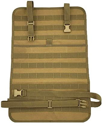 FIRECLUB Car Seat Back Organizer, Tactical MOLLE Vehicle Panel Car Seat Cover Protector Universal Fit (Sand)