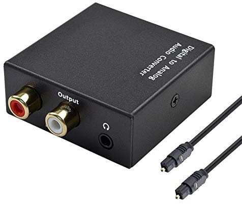 Convertitore Aidio Digitale Analogico, DAC Adattatore Ottico Jack Digitale a Stereo RCA L/R 3,5 mm con Cavo ottico per PS34 Xbox HD DVD Sky HD Plasma Blu