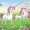 Forwall Fototapete Vlies Tapete Einhorn Kinderzimmer - Mädchen Blumen Schloss Moderne Wanddeko Wandtapete für Kinder 13239V4 254cm x 184cm