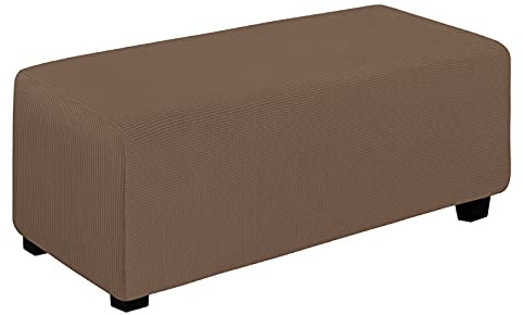 Easy-Going Stretchbezug für Ottomane, rechteckig, Größe XL, Braun | Weicher Schonbezug mit elastischer Unterseite, zusammenklappbar