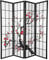 Fine Asianliving Japanische Paravent Raumteiler L180xH180cm Shoji Sakura Reispapier Raumtrenner Spanische Wand Sichtschutz Trennwand