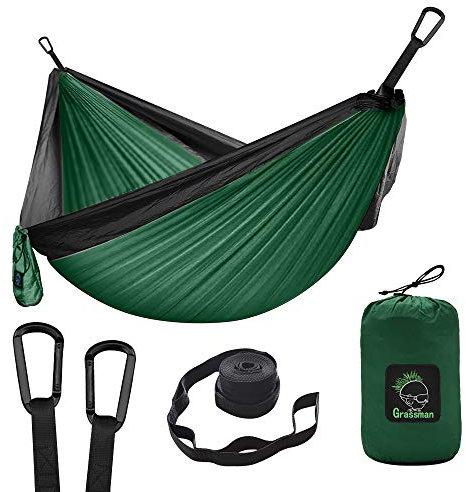 Hängematte Camping - Hängematte 2 Personen, Ultraleichte Outdoor Hängematte, Perfektes Camping Geschenke, Camping Hängematte Outdoor mit 2 Premium Baumgurten + 2 Karabiner