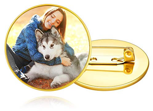 Custom4U Broche Épingle à Nourrice Photo Personnalisé Bijoux pour Vêtement Chapeau Cadeau Femme