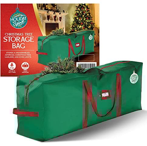 HOLIDAY SPIRIT Christmas Tree Storage Bag For Trees. Heavy-Duty 600D Oxford Material With Durable Reinforced Handles & Zipper, Waterproof Material Protects from the Elements