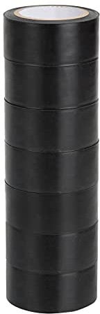 HOLEMZ Isolierbänder 2.5cm x 10m Schwarz PVC Elektriker Klebeband Wasserdicht Elektrisches Isolierband 7 Stück