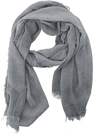 JOPHY & CO. Sciarpa Donna Uomo Elegante Leggera Morbida a Stola Rettangolare in Fibra di Bambù a Tinta Unita o Fantasia Colori (Grigio Scuro)