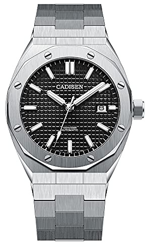 CADISEN Herren-Armbanduhr, mechanisch, Automatikuhr, 100 m, wasserdicht, luxuriös, lässig, Business-Armbanduhr