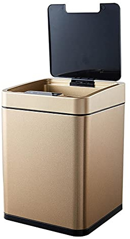 U/D Kitchen Bin 10L Smart Trash Can Rectangular Smart Infrared Sensor Trash Can Stainless Steel Trash Can Sensor Waste Bin Automatic Lid Liner Hygienic Touchless Kitchen Bathroom Sensor Bin