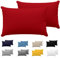 Dreamzie Kissenbezug 40x60 (Set mit 2) - 100% Jersey Baumwolle 150 g/qm Kissenbezüge -Rot - Für Kissen 40 x 60 cm - Kissenhülle - Kissenbezug - Resistent und Hypoallergen