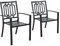 PHI VILLA Metall Gartenstuhl Draussen Terrasse Gartenstühle Stapelbare Stühle für Esszimmer-Set 2 Pack Schwarz