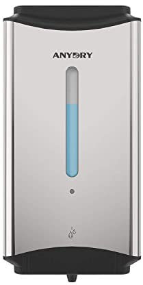 anydry AD1206 Kommerzielle Wandhalterung Automatischer Flüssigseifenspender Edelstahl-Finish 1100ml Großes Fassungsvermögen (Poliert Edelstahl)