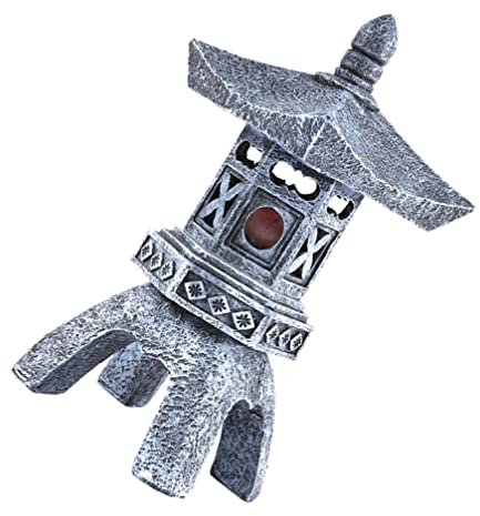 DOITOOL Steinlaterne Garten Solar Gartenleuchten Harz Pagode Statue Stil B Kunstharz Garten Ornament Solarleuchte Rasen Beleuchtung Terrasse Garten Landschaft Lampe Party Dekoration