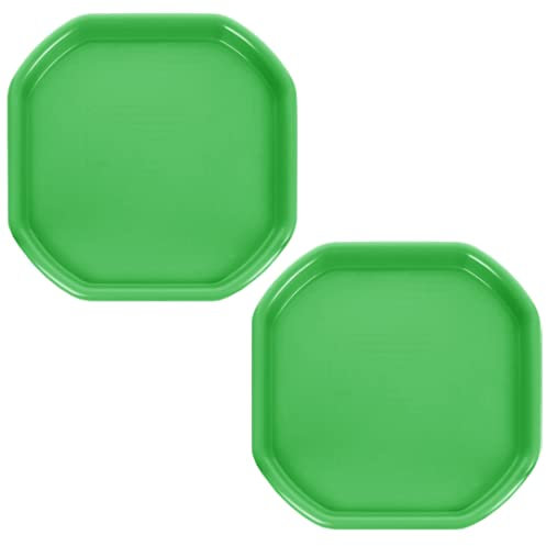 𝐒𝐞𝐭 𝐎𝐟 𝟐 – Small 70cm x 70cm Tuff Spot Trays for Messy Play, Sand and Water Activities, Cement Mixing, Plaster Work, Gardening, Outdoor Games, and Creative DIY Projects (Lime Green)