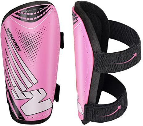 Parastinchi Calcio Giovani Bambini - Parastinchi per Ragazzi Ragazze Adolescenti Toddler 2-18 Anni - Parastinchi Calcio Attrezzatura di Protezione con Cinghie Regolabili - Rosa XS