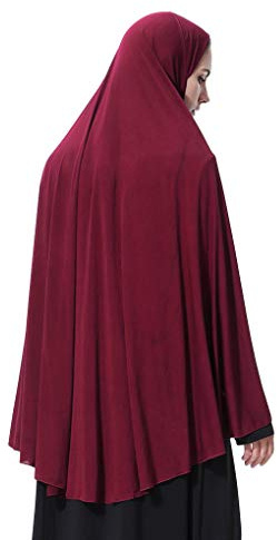 Faxianther Frauen Hijab Länge Kopftuch UV Schutz Weiche Atmungsaktive Muslimischer Kopfkappe Damen Kleid Muslimisches Einteiliges Gebetskleid Arabien Länge Wrap Verpackung Kopfbedeckung Schal