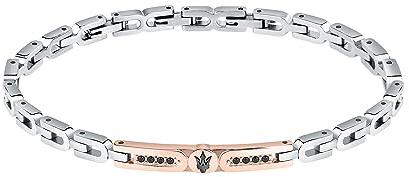 Maserati Herrenarmband aus Stahl, Kristallen, Schwarz IP, Roségold IP, Iconic Collection JM423AVD26