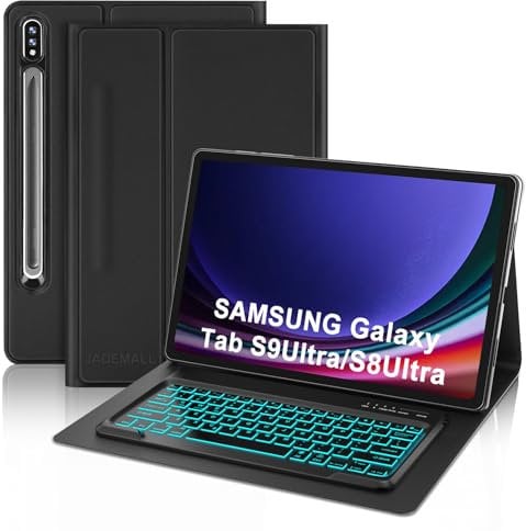 Keyboard Case for Samsung Galaxy Tab S10 Ultra 14.6'' 2024, Wireless Detachable Bluetooth Backlit Keyboard, Slim Cover for Samsung Galaxy Tab S10/S9/S8 Ultra 14.6 Inch 2024/2023/2022 Tablet, Black