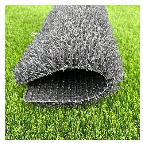 XILYZMO Rasenteppich, Hohe Dichte Draussen Garten Kunstrasen, Selbstentleerend Haustiere Landschaft Rasen, Atmungsaktiv Anti-UV Grasteppich, 0,98 Zoll Florhöhe (Farbe : Grey, Größe : 31.4X 66.9(in)