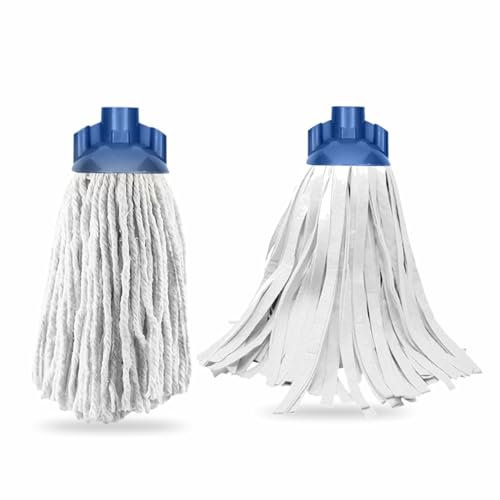 Cotton Mops Head Replacement Professional Self-Threading Head Screw Socket Assorted Color Microfiber Floor Cleaning Wipe Mop For Home Office Industrial Or Commercial Use pack (mix, 2)