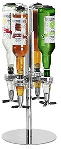 TOYOCC Wine Racks Wine Rack Wine Organizer Rack Rotary 4 Bottle Stand Drinks Dispenser Quick Release Mechanism Precise Measuring Optics Dispenser For Spirits For Bars Rest