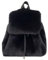 Ulisty Damen Klein Kunstfell Kaninchen Pelz Rucksack Pelzige Kordelzug Tagesrucksack Plüsch Schultertasche schwarz