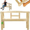KADAX Gartenbank aus Holz, 119x44x76cm Sitzbank aus Massivholz, Holzbank für Garten, Terrasse und Balkon, Wetterfeste Balkonbank mit Rückenlehne (119cm/Natürlich/H)