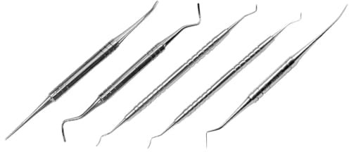 PODOLAND Profi-Podologie-Set: Mini-Winkelfeile, Mini-Podologiesonde, Sonde M & S, Mini-Tamponadeapplikator - Hochwertiges Fußpflege-Werkzeug für Pediküre