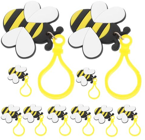 SAFIGLE 12st Biene Schlüsselanhänger Honigtöpfe -schlüsselanhänger Gelber Bienen-schlüsselanhänger Partyzubehör Zum Bienentag Geldbörse Charme Medaillon Pvc Ornament Fräulein Taschen