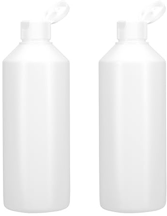 TEC 500ml Plastic Bottles White HDPE Flip Caps 28mm 30% Recycled UK Made | UK Made Non Leak Lids Chemicals Empty 30% Recycled