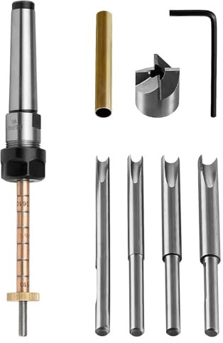 Mandrin de tournage de stylo, kit de coupe de stylo de tournage du bois, système de coupe de baril de stylo avec tête de fraisage de 7 mm, 2 coniques Morse
