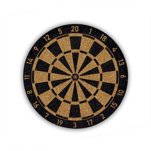 Tito Sports Dart Untersetzer aus Kork im 6er Set für Gläser und Tassen - Glasuntersetzer im Dartscheiben Design - Darts Deko